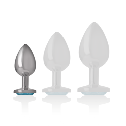 Intense - Plug Anal Métal Aluminium Coeur Bleu Taille S